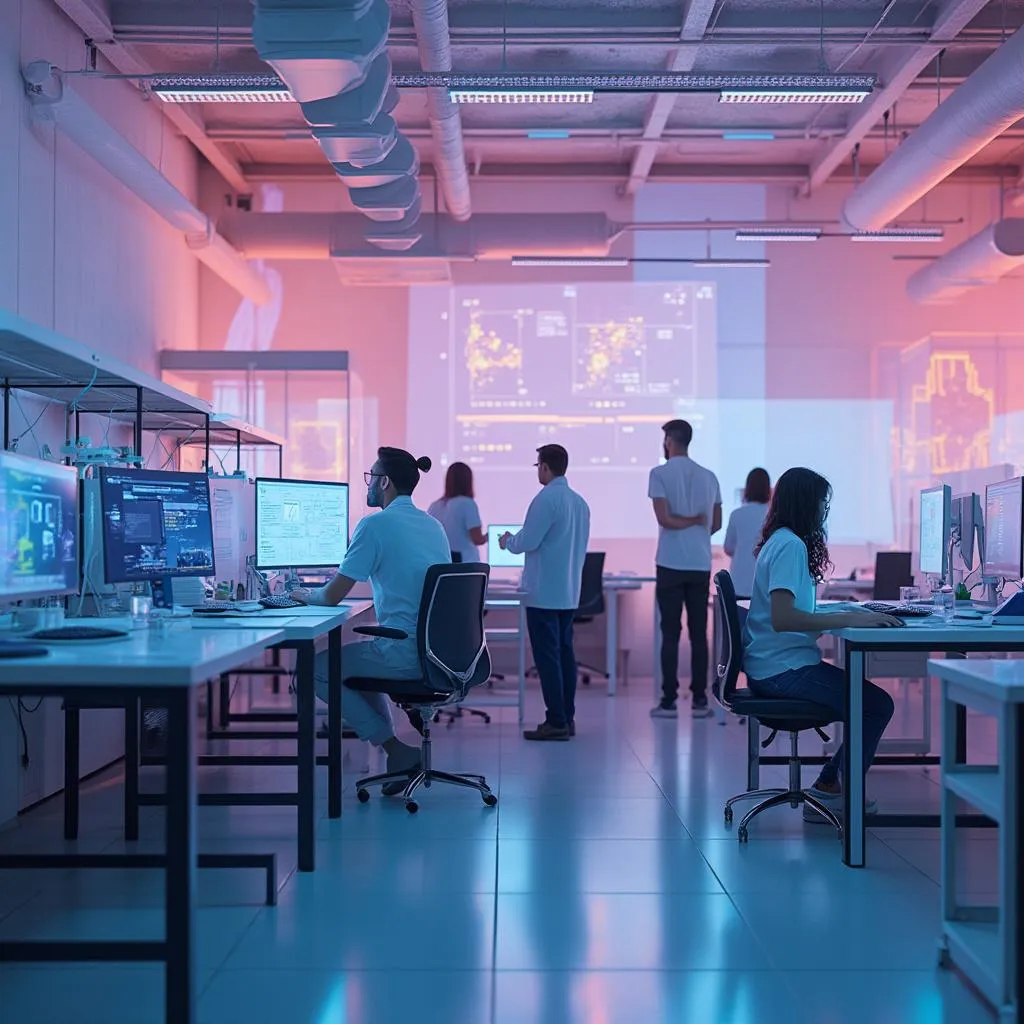 Equipo de TecnoUy trabajando en laboratorio de IA